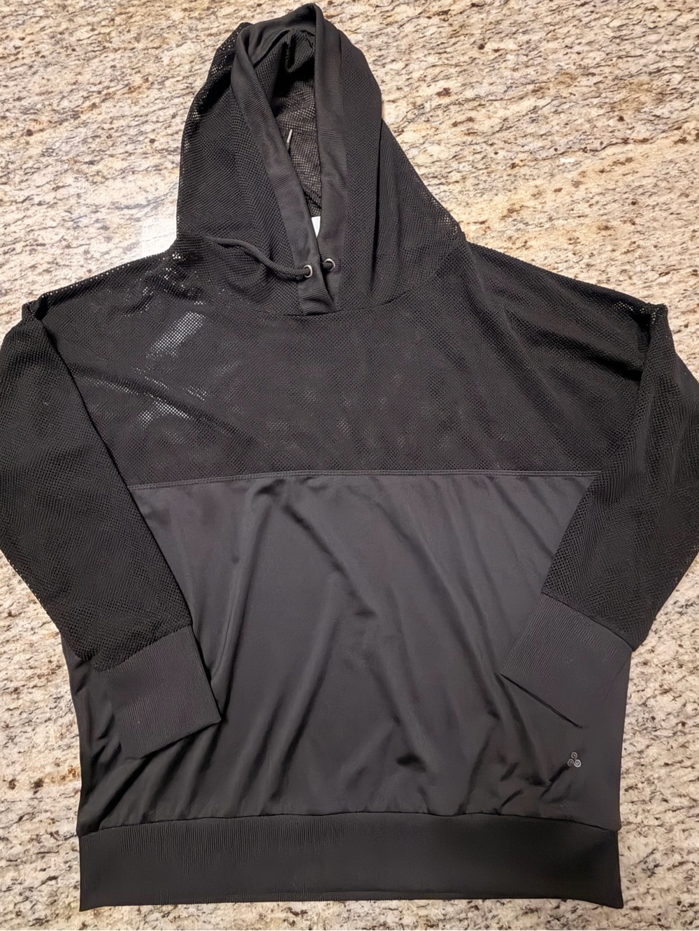 Unk Black Mesh Panel Hooded Sweatshirt